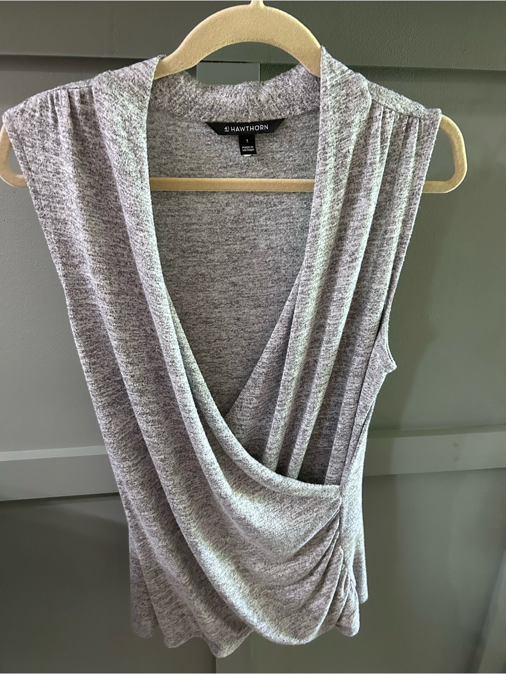 41 Hawthorn Heather Gray Sleeveless Draped Wrap Camisole